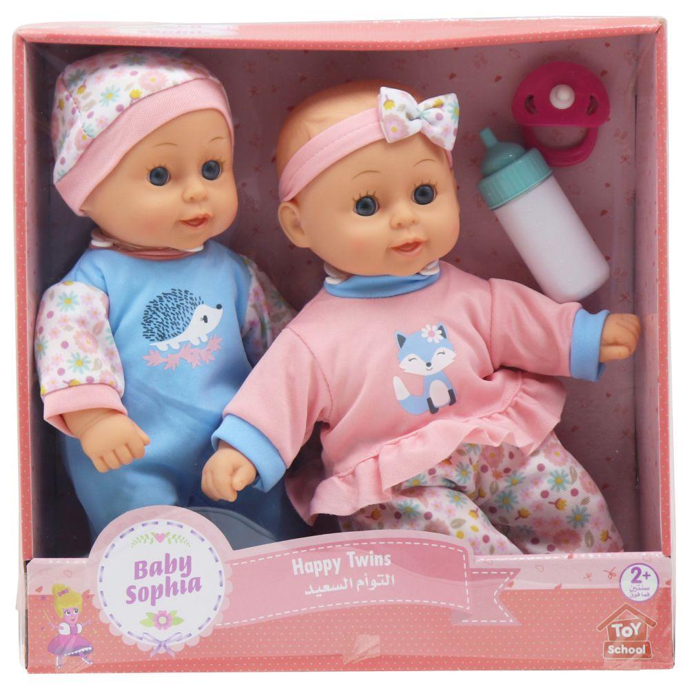 Toy School - Baby Sophia Happy Twins Baby Doll - 12-inch - 4pcs