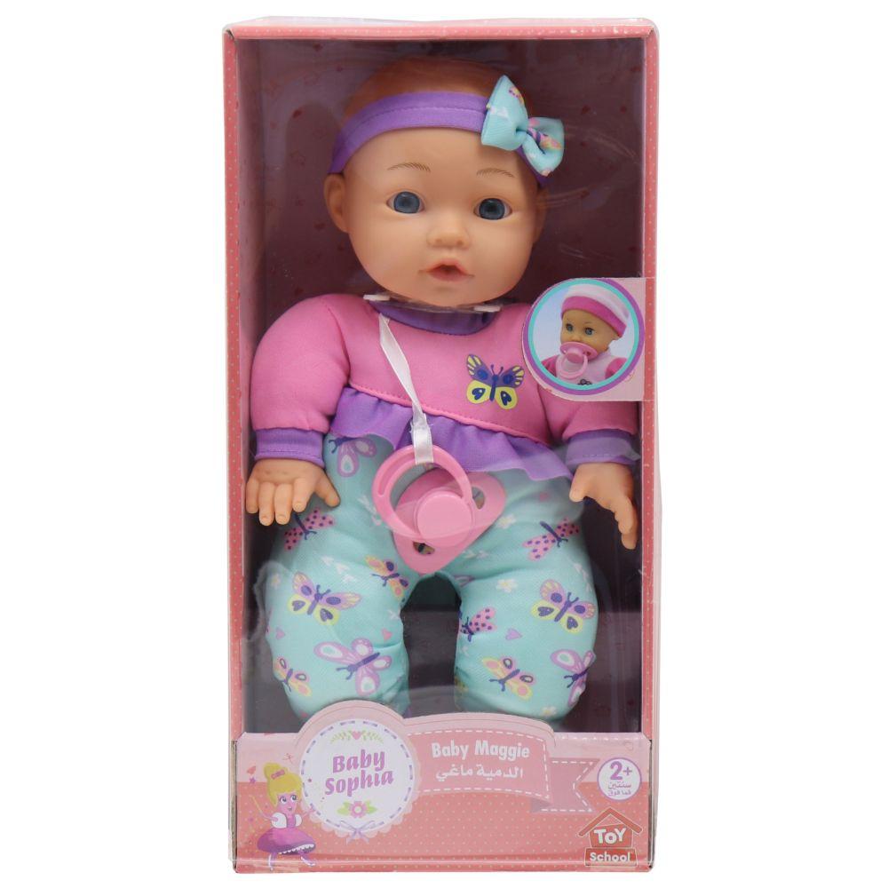 Toy School - Baby Sophia Baby Doll - Maggie - 12-inch - Color May Vary - 1pc