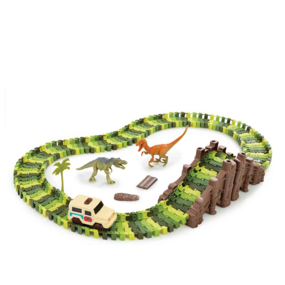 ELC - Flexible Race Tracks Set With Dinosaurs Figure And Car