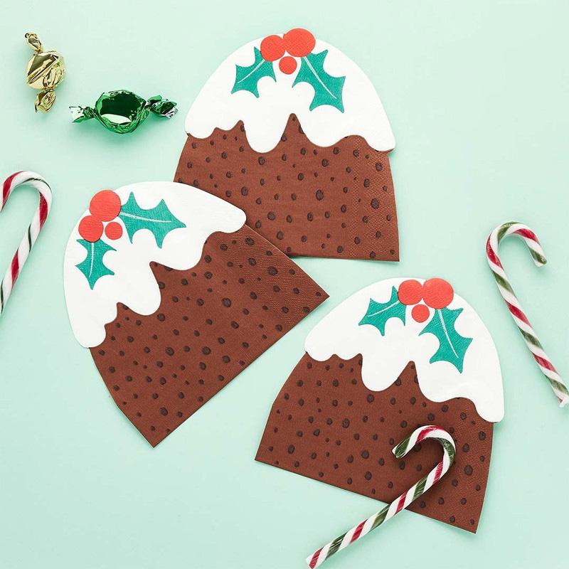 Hootyballoo - Christmas Pudding Paper Napkins - 16pcs