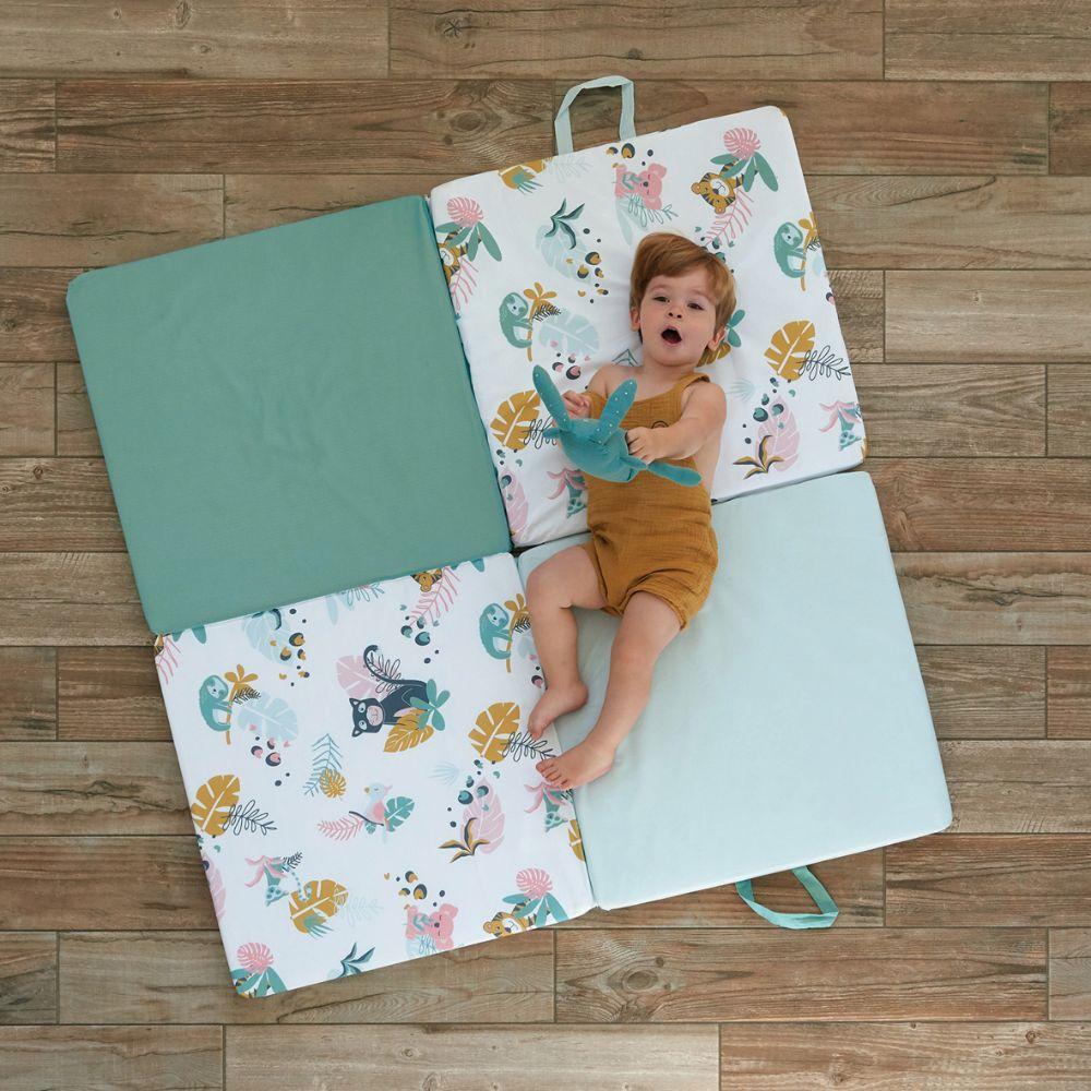 Tineo - 3-in-1 Smart & Fun Playmat, Jungle Buddies - 120 x 120 cm