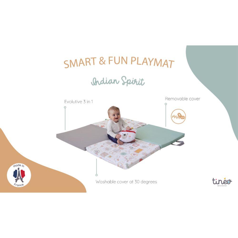 Tineo - 3-in-1 Smart & Fun, Playmat Indian Spirit - 120 x 120 cm