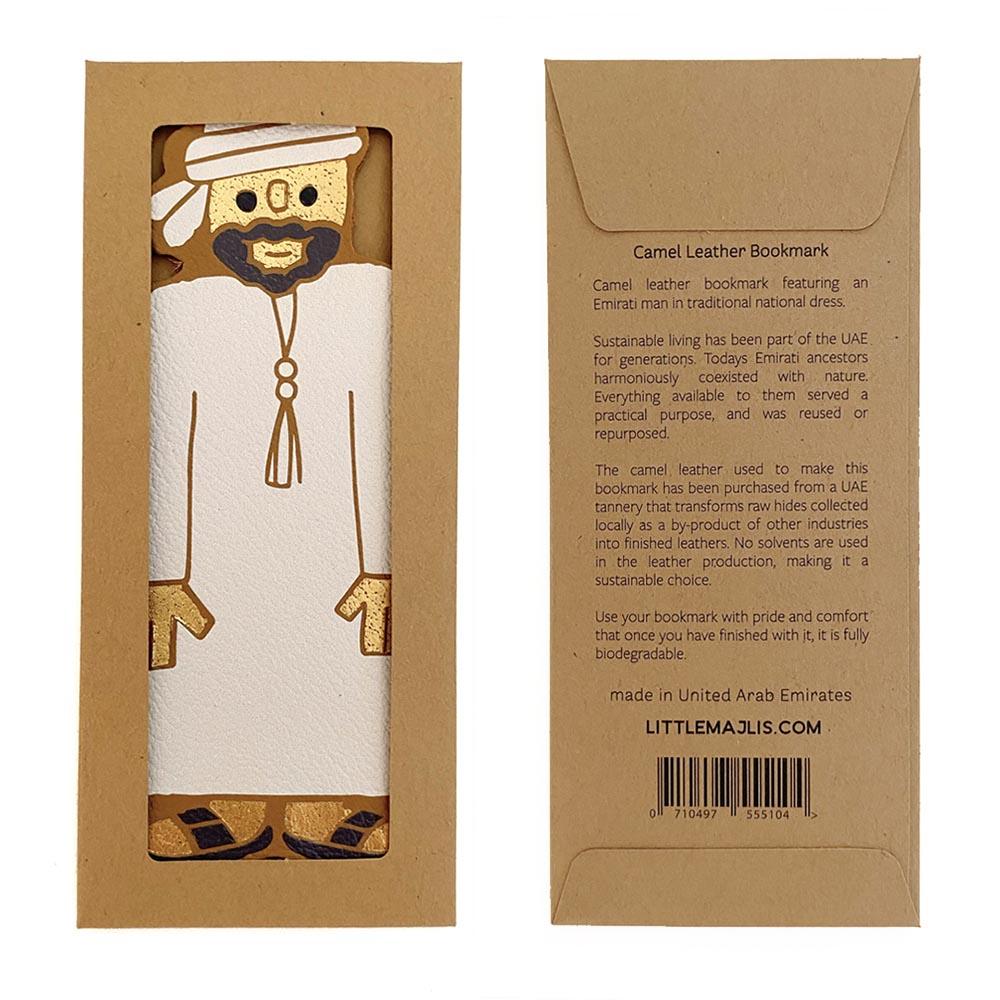 Little Majlis - Camel Leather Bookmark - Emirati Man