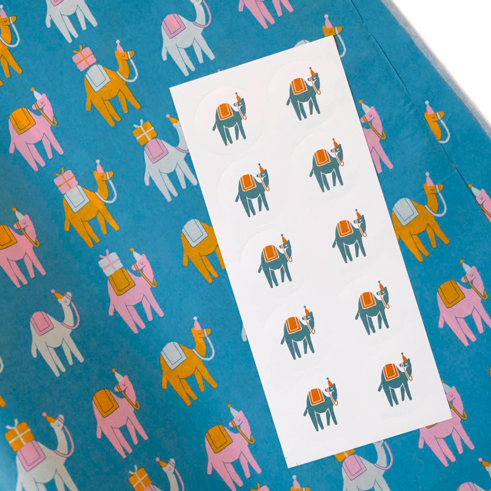 Little Majlis - Tissue Paper And Stickers - Party Camels - 13pcs