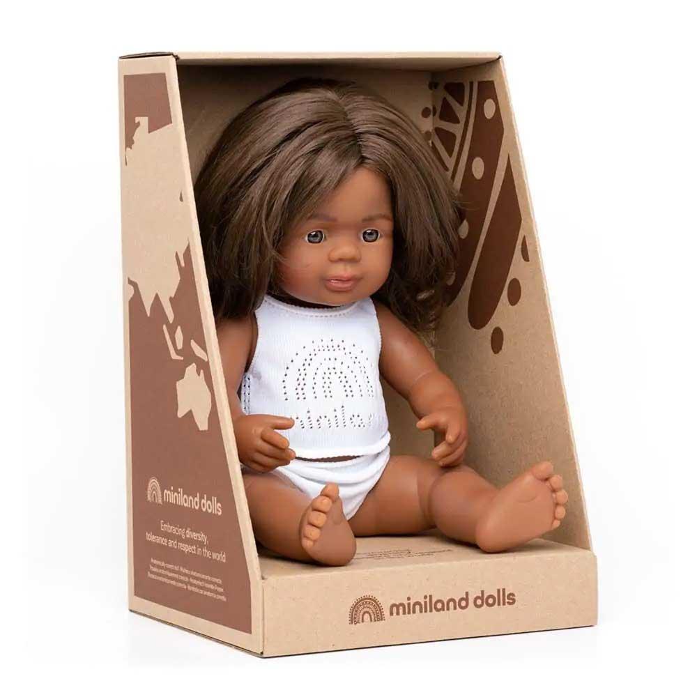 Miniland Baby - Aboriginal Girl Baby Doll - 38cm