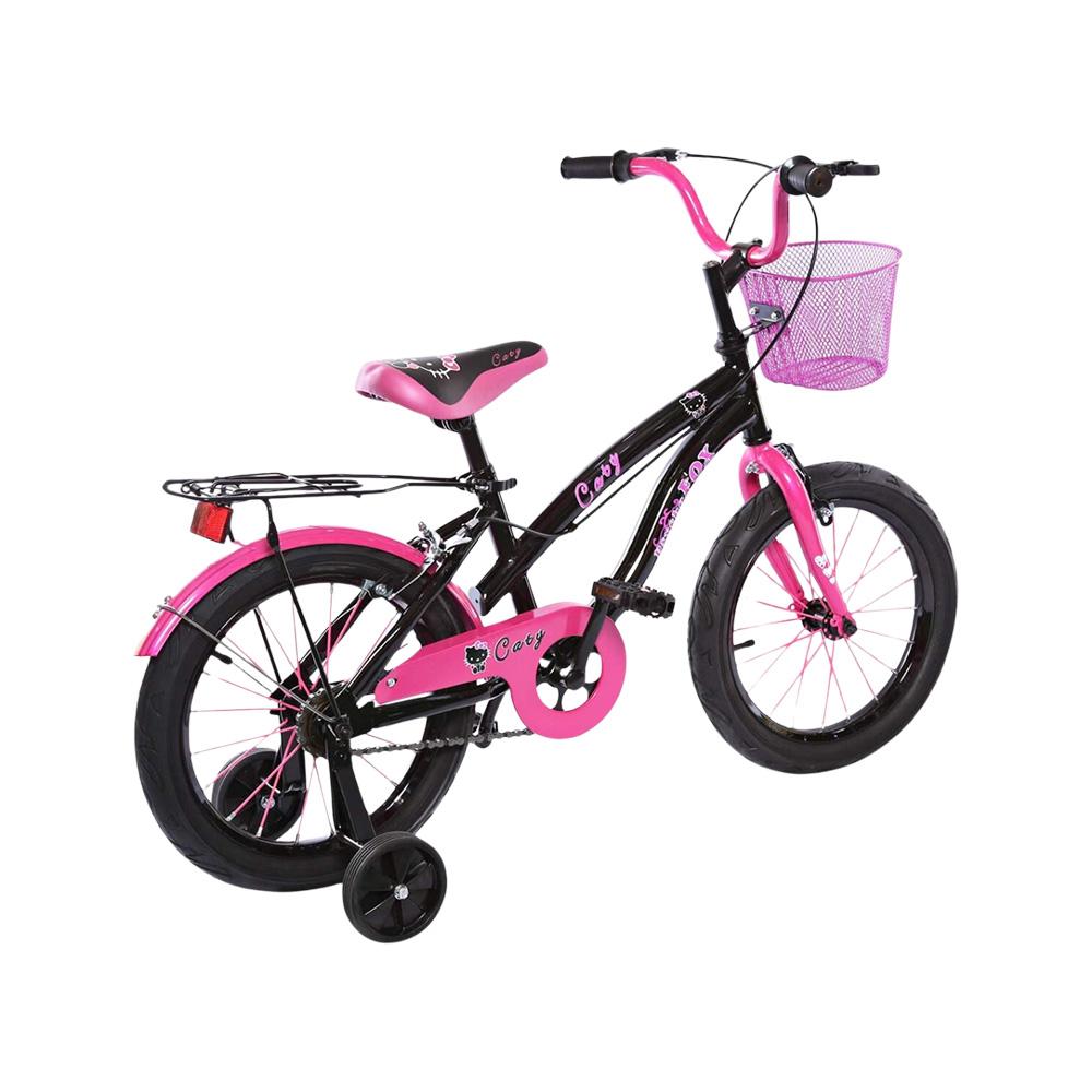 Megastar - Fox 12-Caty Bike With Training Wheels - Black/Pink - 16-inch