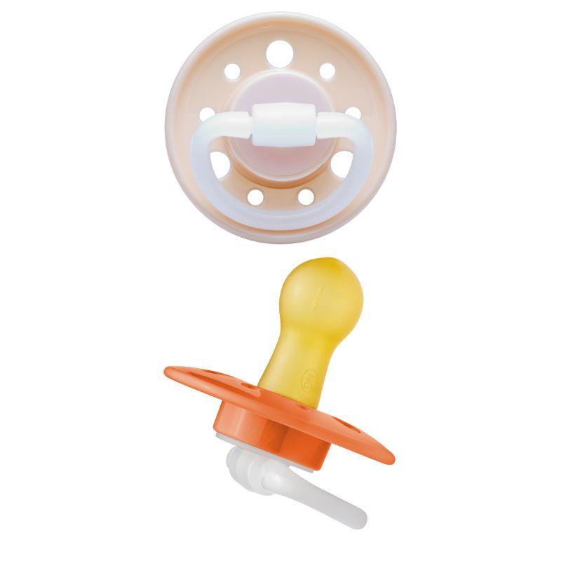 Nip - Cherry Round Soother/Latex Orange & Beige 0-6M