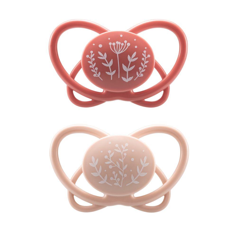 Nip - Butterfly Soother With Sterilizer Box 0-6M - Pink - 2 pcs