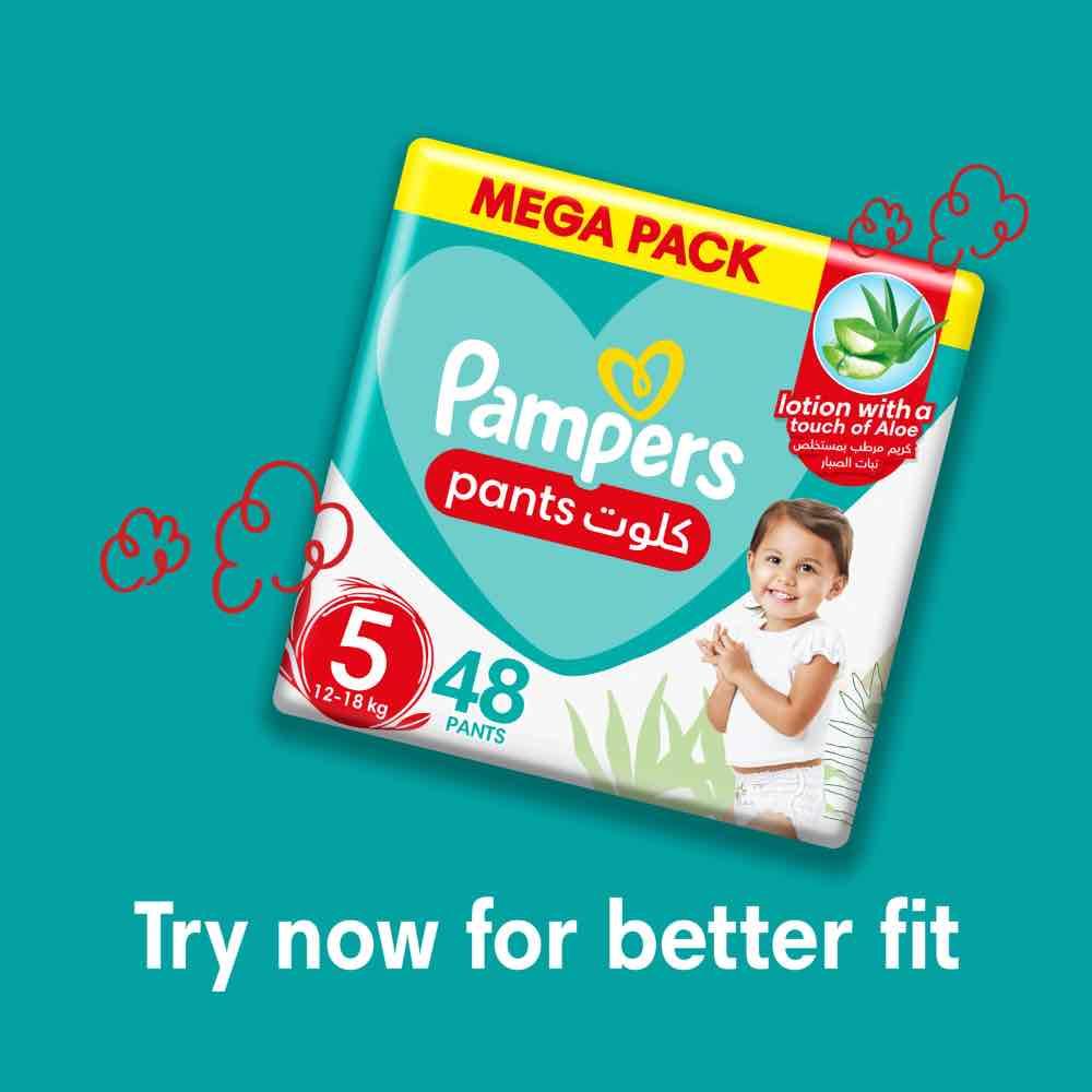 Pampers Baby-Dry Diapers, Size 5, 11-16 kg, Up to 100% Leakage Protection Over 12 Hours and Bigger, Wider Sides for Comfort, 70 Baby Diapers