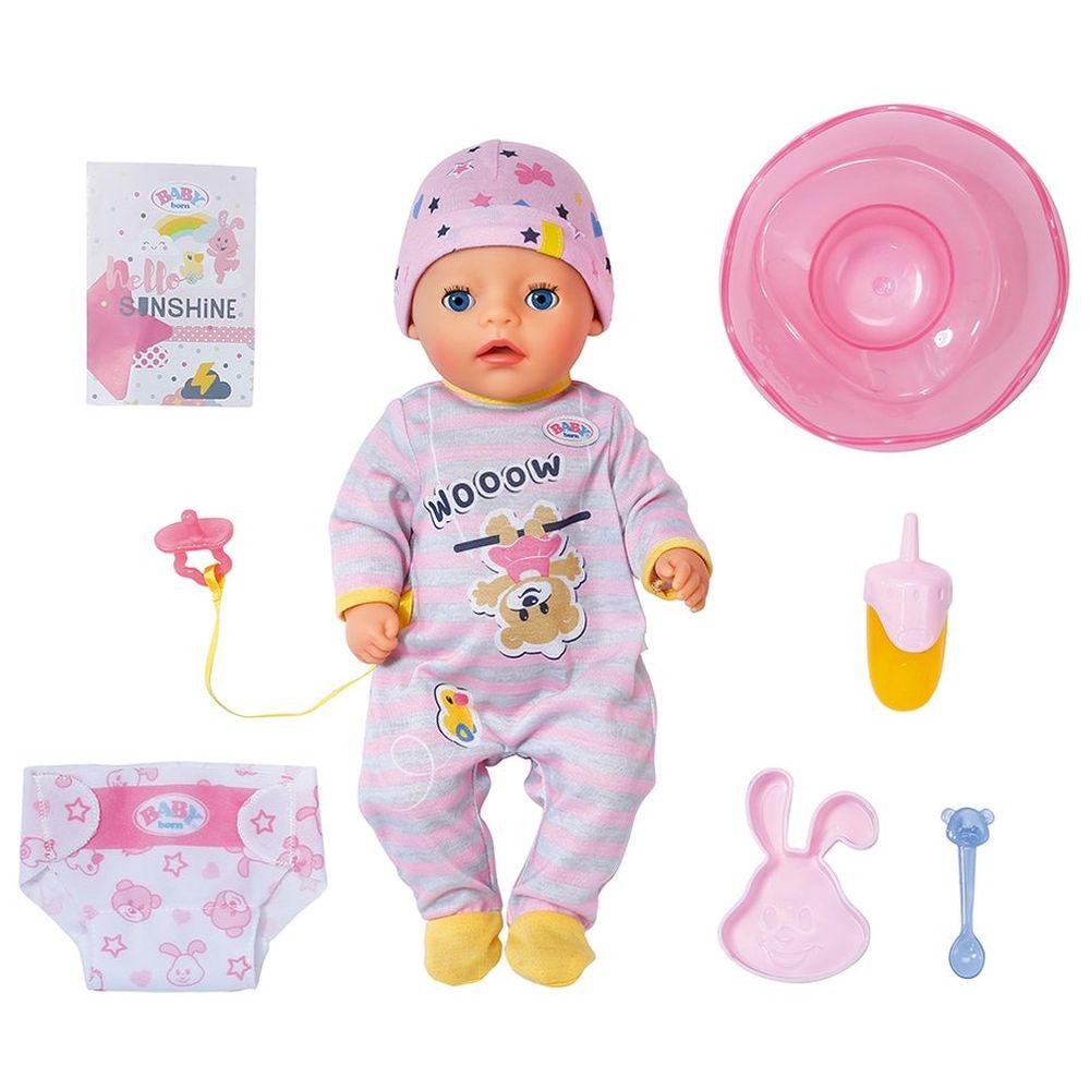 Baby Born - Soft Touch Little Girl Doll Playset - 7pcs - 36cm - Pink