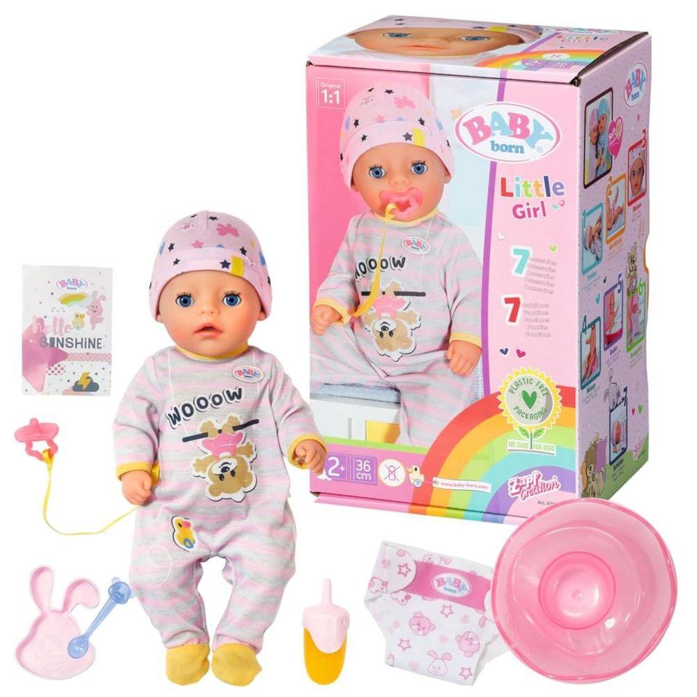 Baby Born - Soft Touch Little Girl Doll Playset - 7pcs - 36cm - Pink