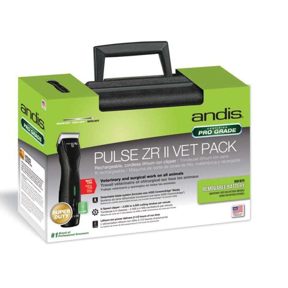 Andis - Pulse ZR II Detachable Blade Clipper Vet Pack - Black