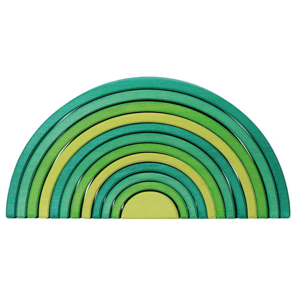 Grimm's - Stacking Rainbow Toy - Large - 12pcs - Forest Green