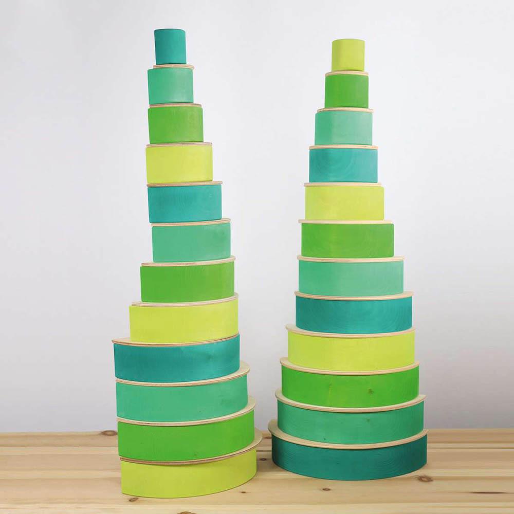 Grimm's - Stacking Rainbow Toy - Large - 12pcs - Forest Green