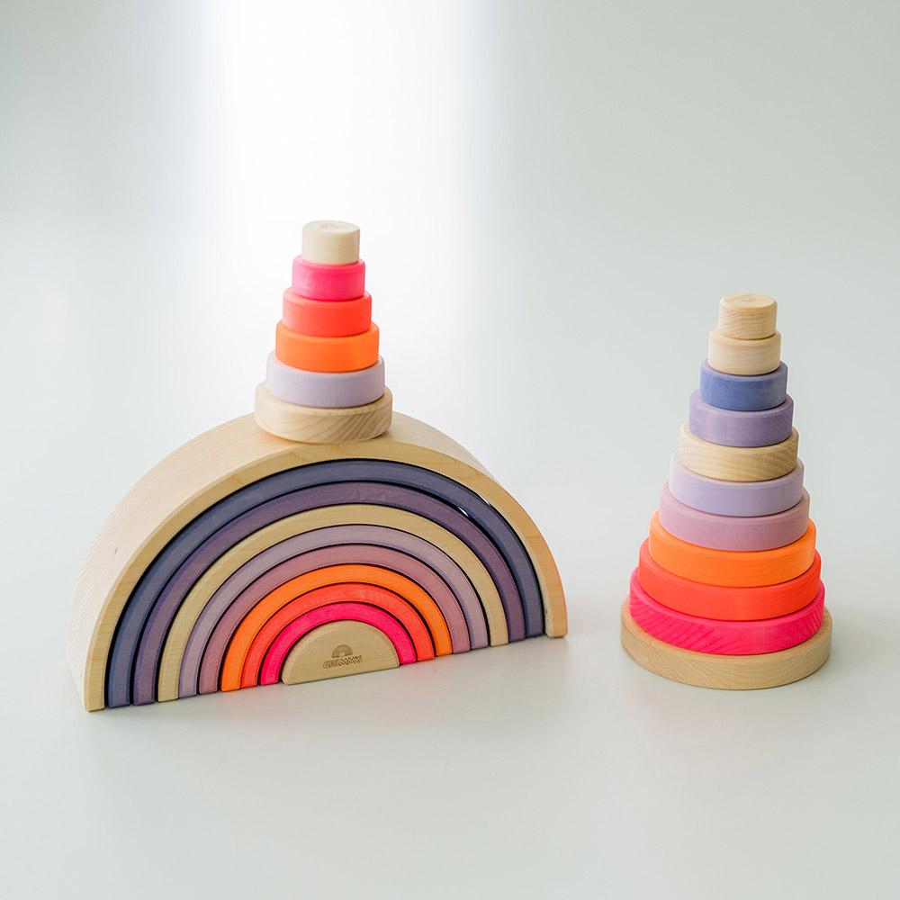 Grimm's - Conical Tower - Small - 5pcs - Neon Pink