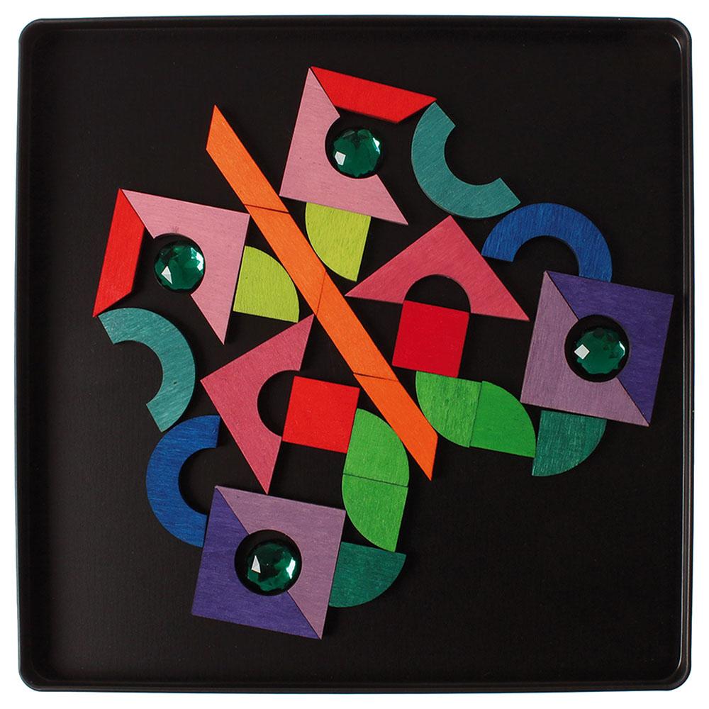 Grimm's - Magnet Puzzle Triangle/Square/Circle With Sparkling Parts