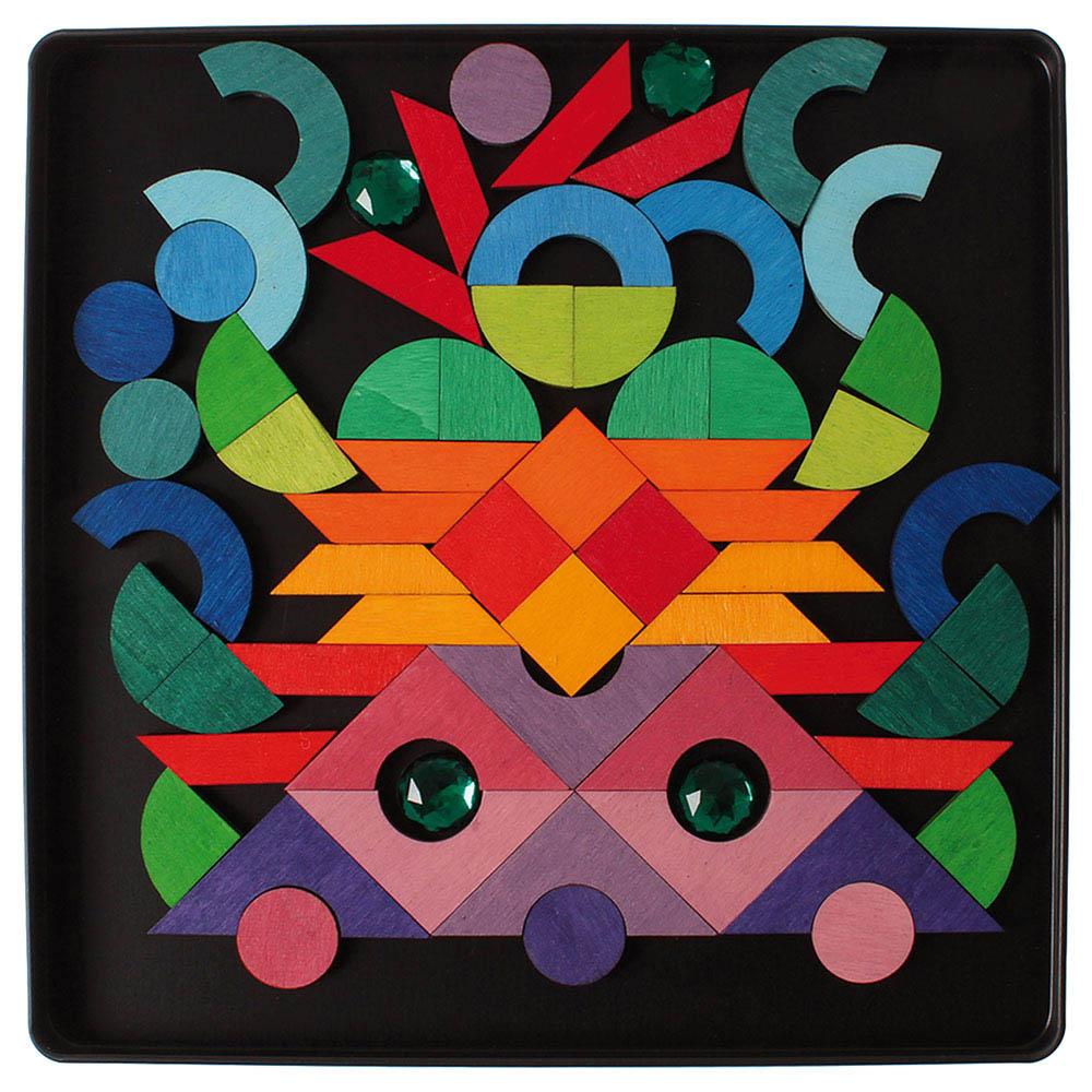 Grimm's - Magnet Puzzle Triangle/Square/Circle With Sparkling Parts