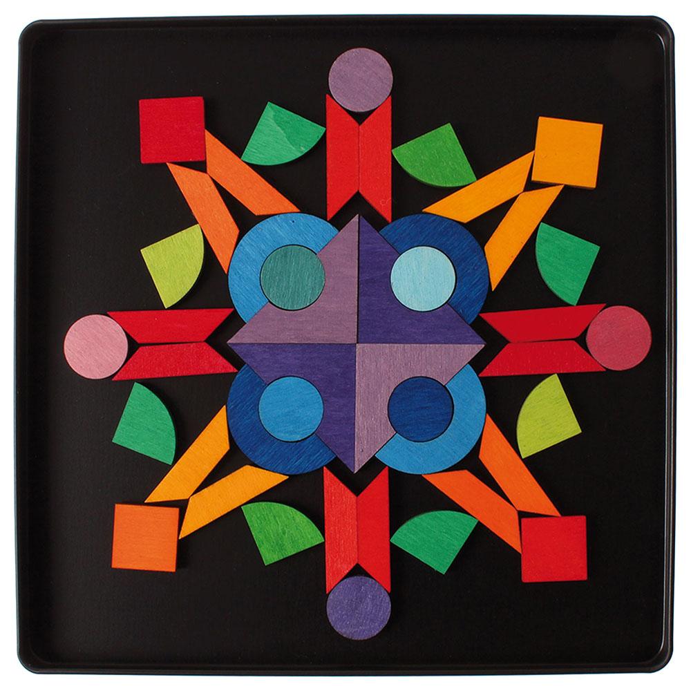 Grimm's - Magnet Puzzle Triangle/Square/Circle With Sparkling Parts