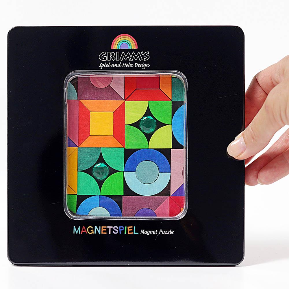 Grimm's - Magnet Puzzle Triangle/Square/Circle With Sparkling Parts