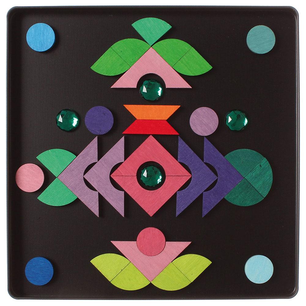 Grimm's - Magnet Puzzle Triangle/Square/Circle With Sparkling Parts