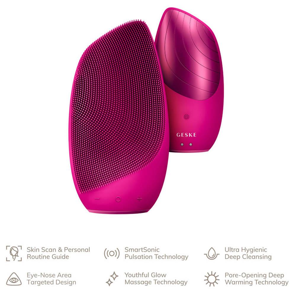 Geske - 6-in-1 Electric Sonic Thermo Facial Brush - Pink