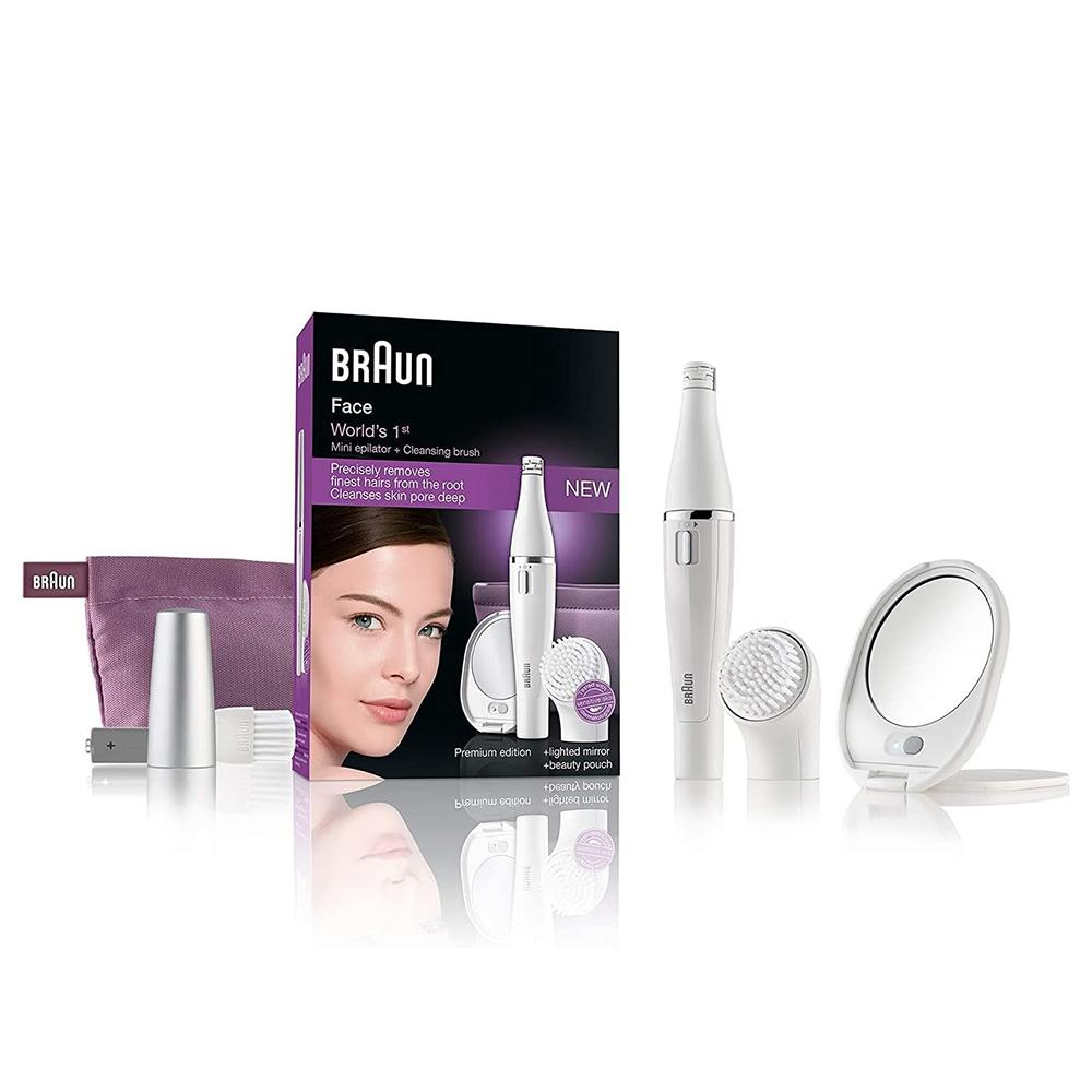 Braun - Facial Epilator And Cleanser With Mirror And Pouch - White