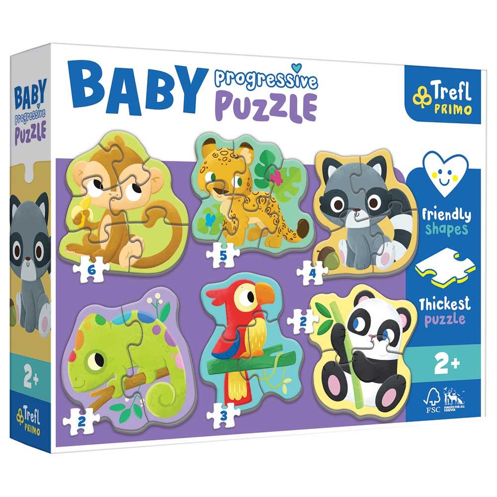 Trefl Puzzle - Baby Progressive Exotic Animals Puzzle - 22pcs