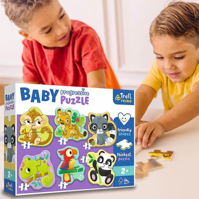 Trefl Puzzle - Baby Progressive Exotic Animals Puzzle - 22pcs