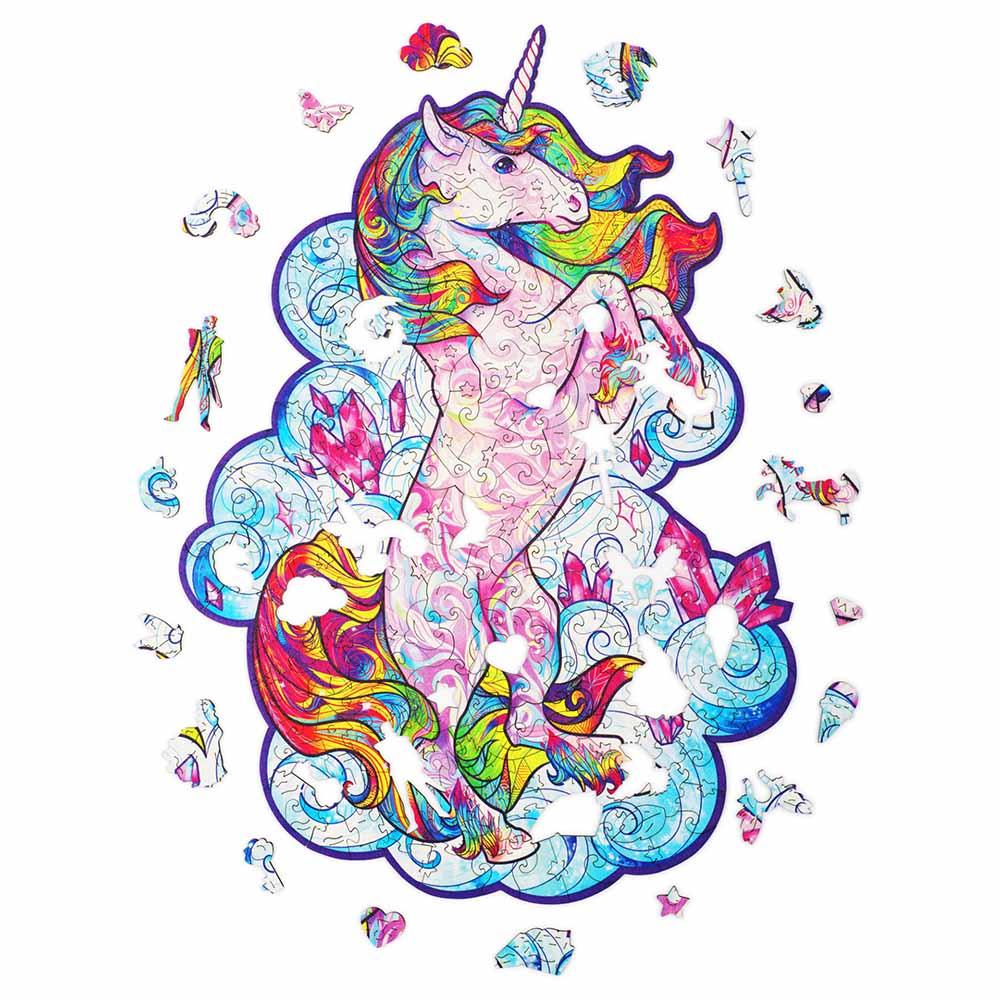 Unidragon - Figured Wooden Puzzle Kit - Inspiring Unicorn - Small - 103pcs