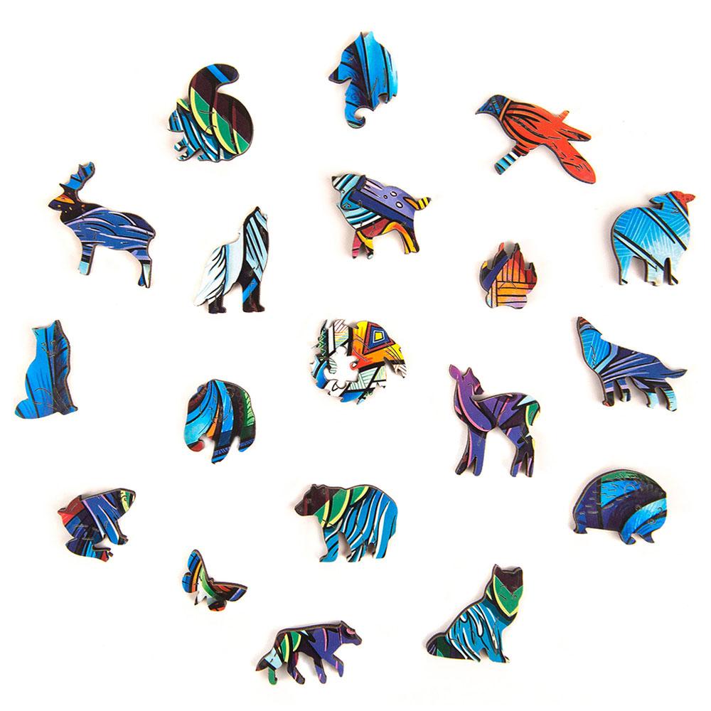 Unidragon - Figured Wooden Puzzle Kit - Majestic Wolf - Medium - 185pcs