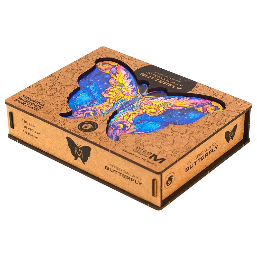 Unidragon - Figured Wooden Puzzle Kit - Intergalaxy Butterfly - Medium - 199pcs