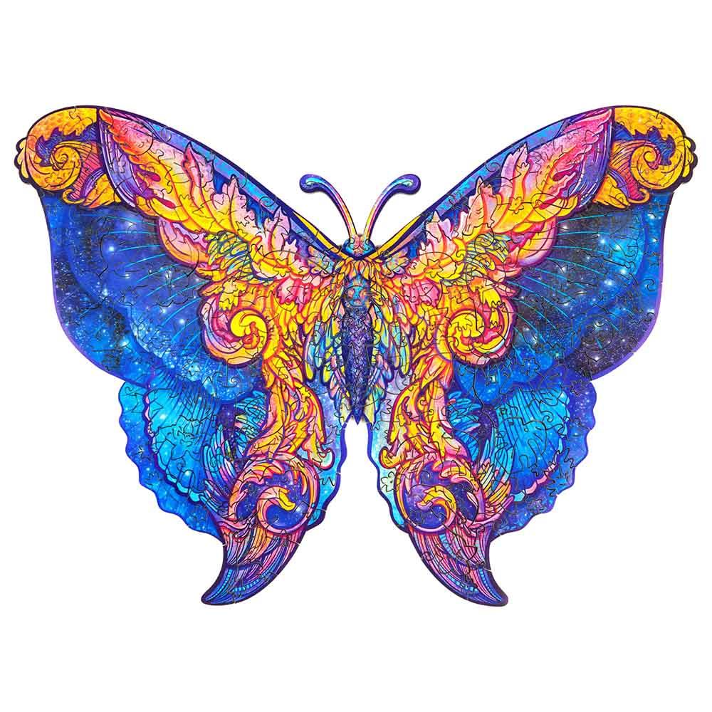 Unidragon - Figured Wooden Puzzle Kit - Intergalaxy Butterfly - Medium - 199pcs