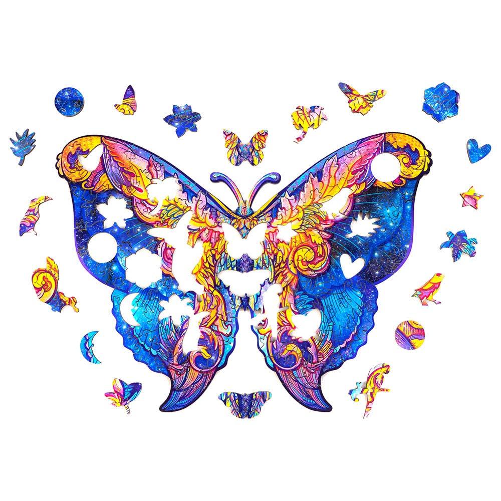 Unidragon - Figured Wooden Puzzle Kit - Intergalaxy Butterfly - Medium - 199pcs