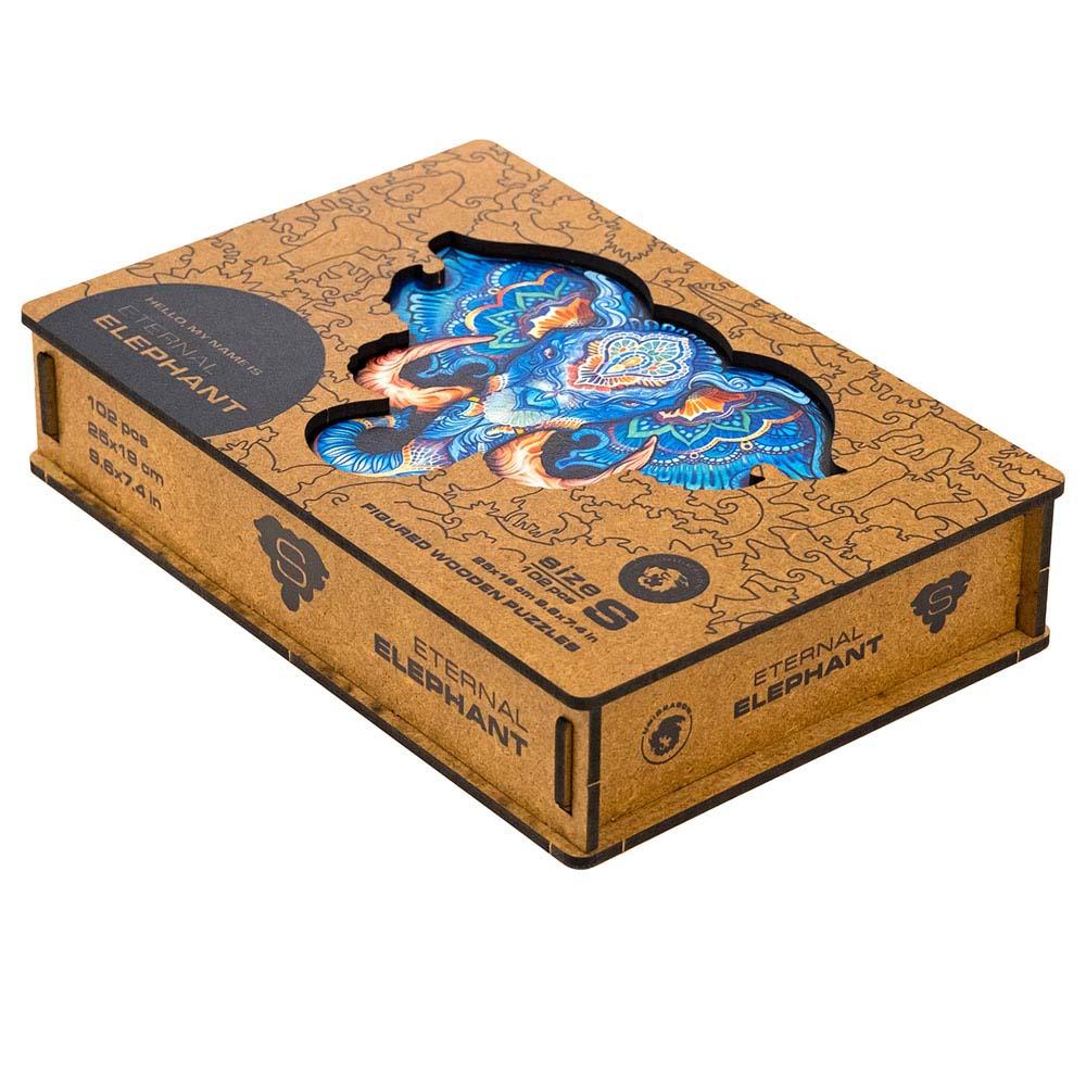 Unidragon - Figured Wooden Puzzle Kit - Eternal Elephant - Small - 102pcs