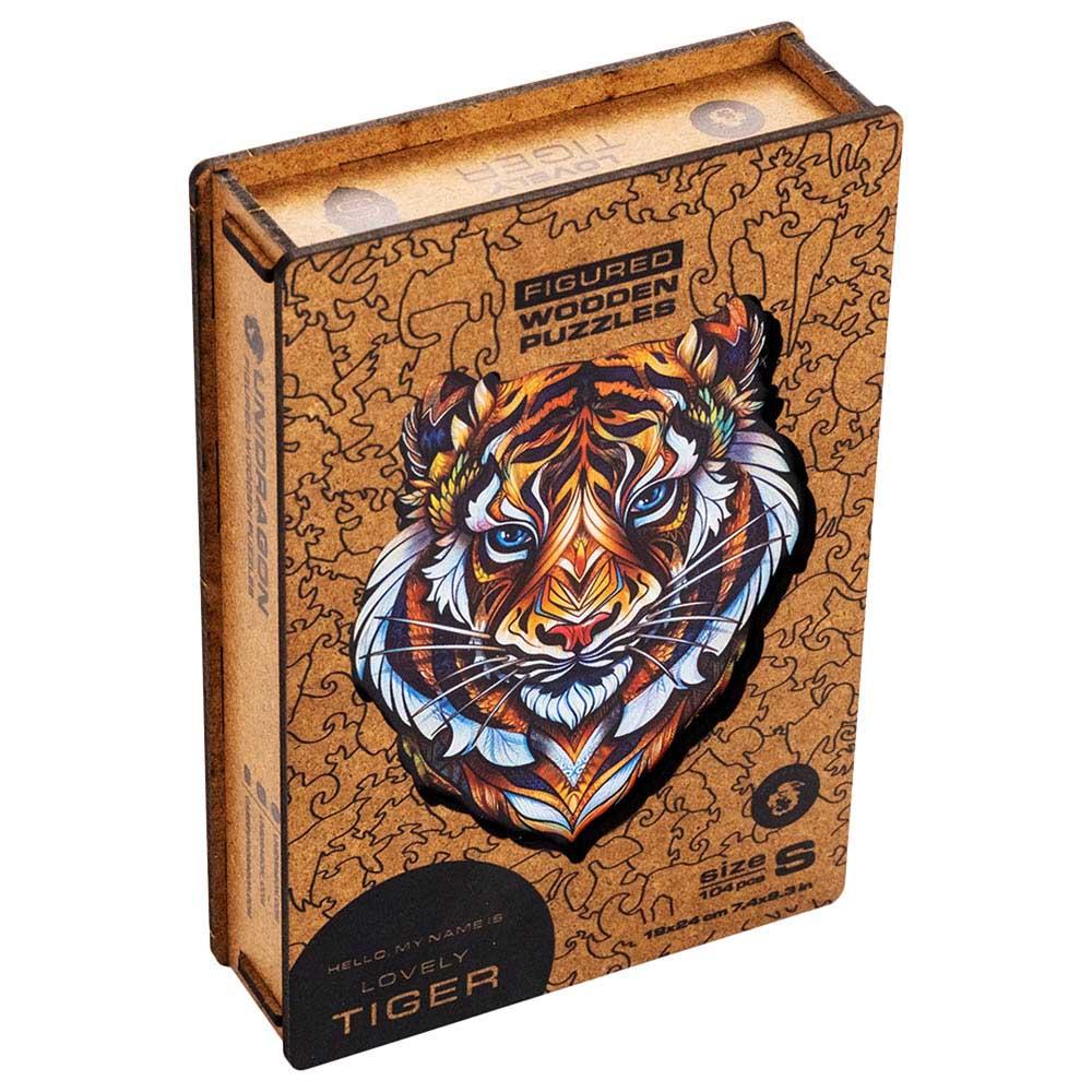 Unidragon - Figured Wooden Puzzle Kit - Lovely Tiger - Small - 104pcs