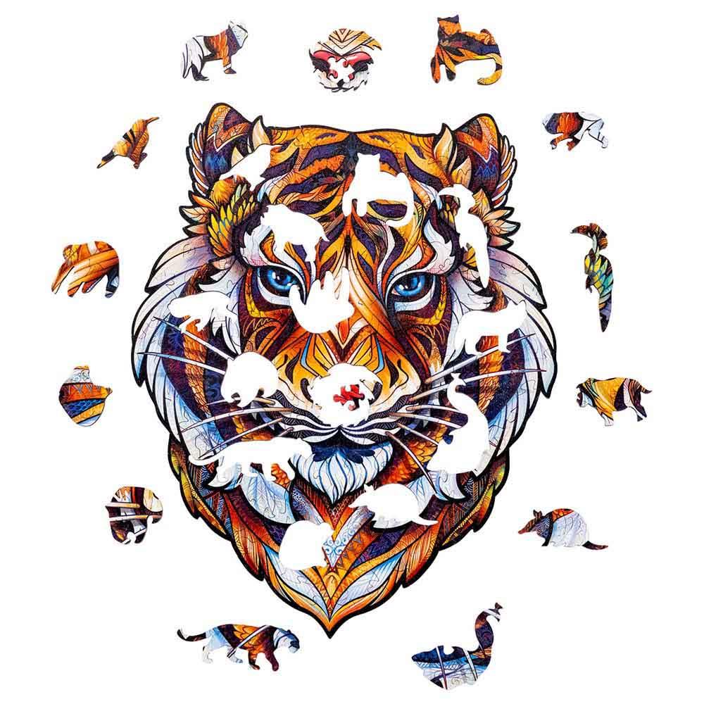 Unidragon - Figured Wooden Puzzle Kit - Lovely Tiger - Small - 104pcs