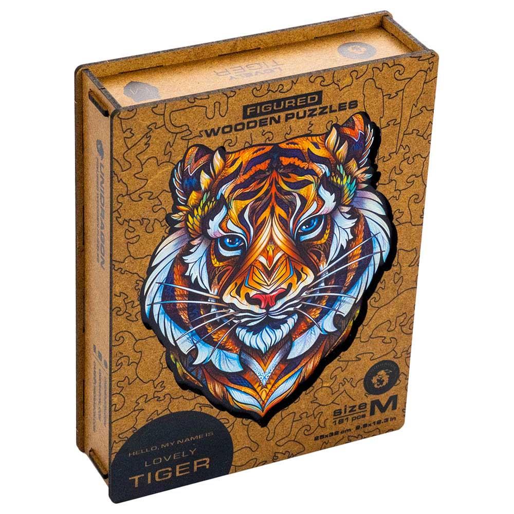 Unidragon - Figured Wooden Puzzle Kit - Lovely Tiger - Medium - 181pcs