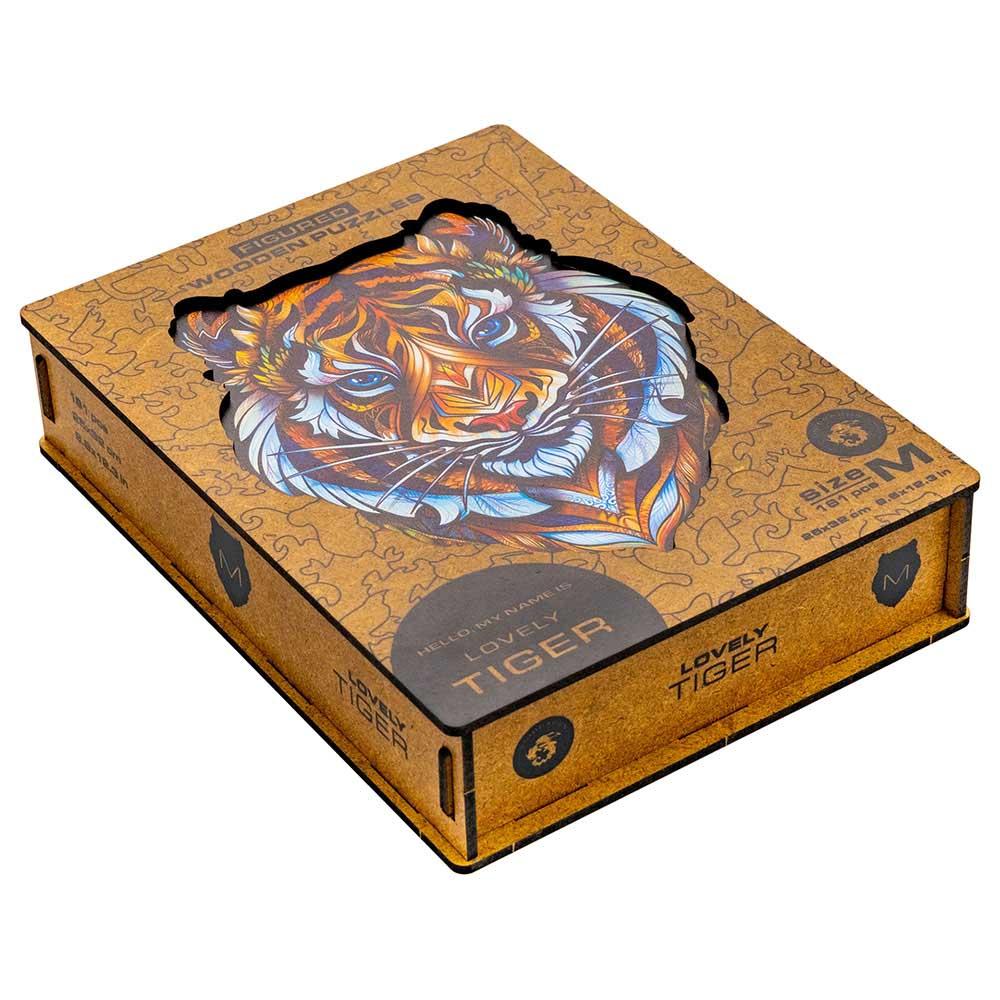 Unidragon - Figured Wooden Puzzle Kit - Lovely Tiger - Medium - 181pcs