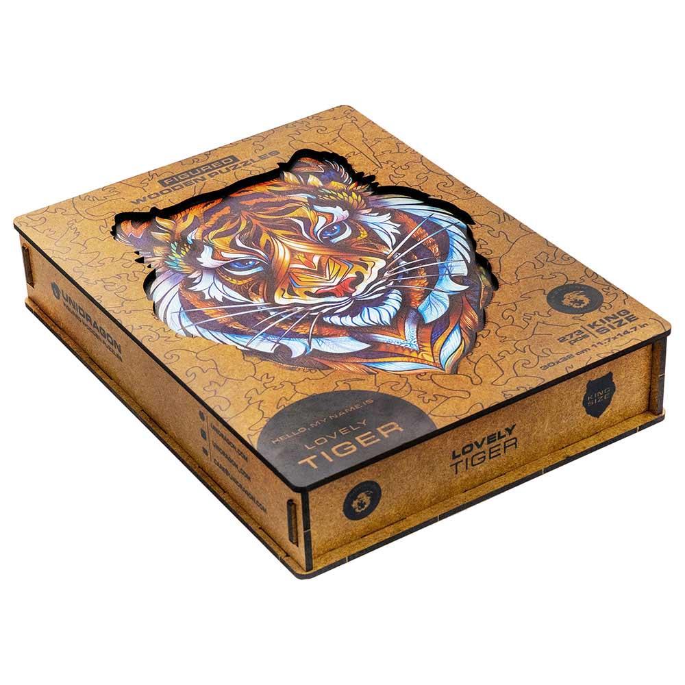 Unidragon - Figured Wooden Puzzle Kit - Lovely Tiger - King - 273pcs