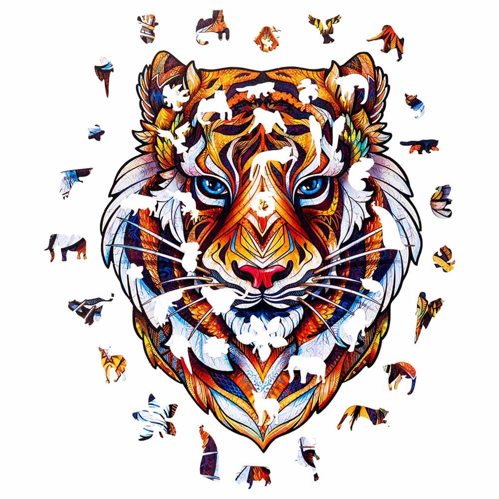 Unidragon - Figured Wooden Puzzle Kit - Lovely Tiger - King - 273pcs