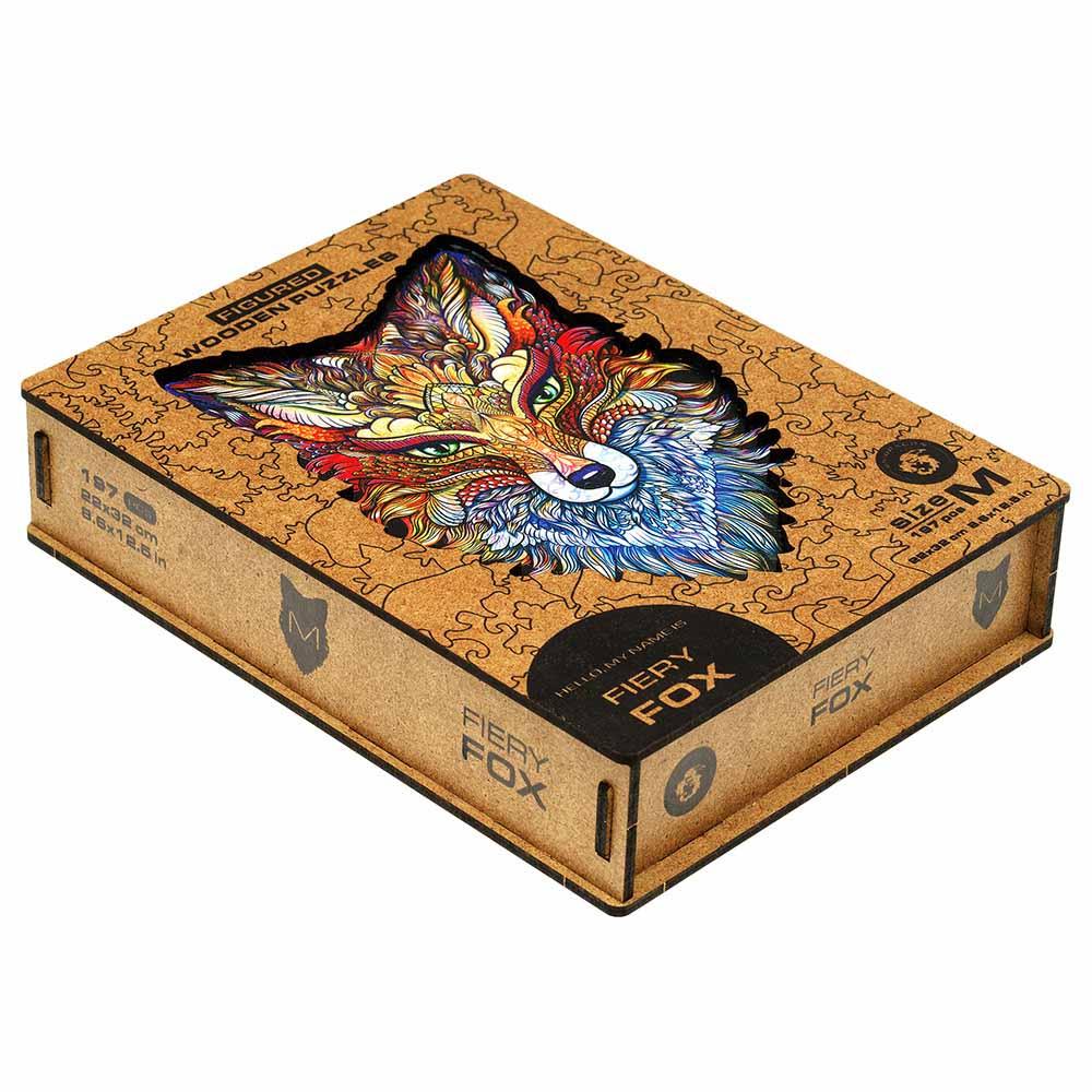 Unidragon - Figured Wooden Puzzle Kit - Fiery Fox - Medium - 197pcs