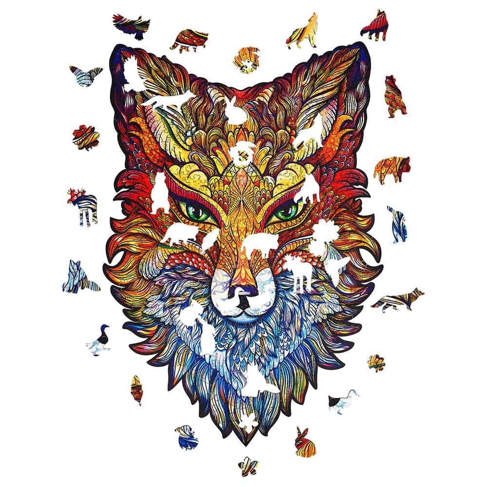 Unidragon - Figured Wooden Puzzle Kit - Fiery Fox - King - 308pcs