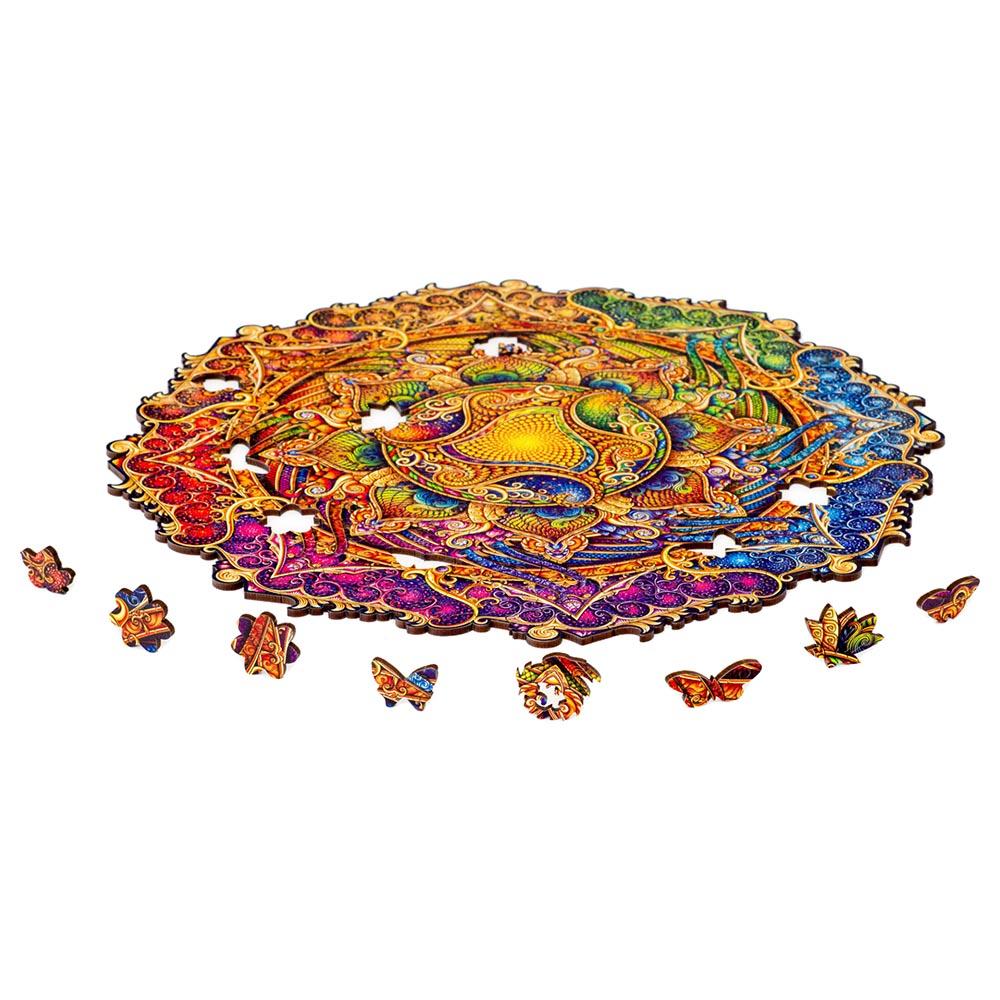 Unidragon - Figured Wooden Puzzle Kit - Mandala Inexhaustible Abundance - King - 350pcs