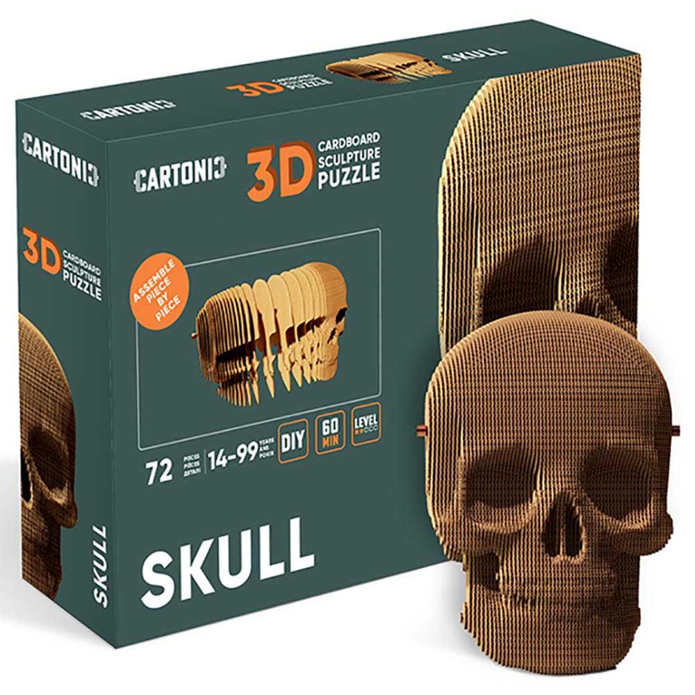 Cartonic - 3D Cardboard Sculpture Puzzle - Skull - 72pcs