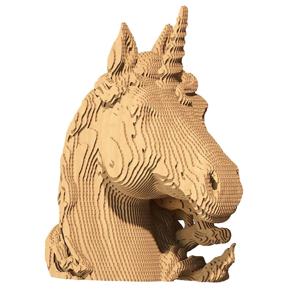 Cartonic - 3D Cardboard Sculpture Puzzle - Unicorn - 65pcs