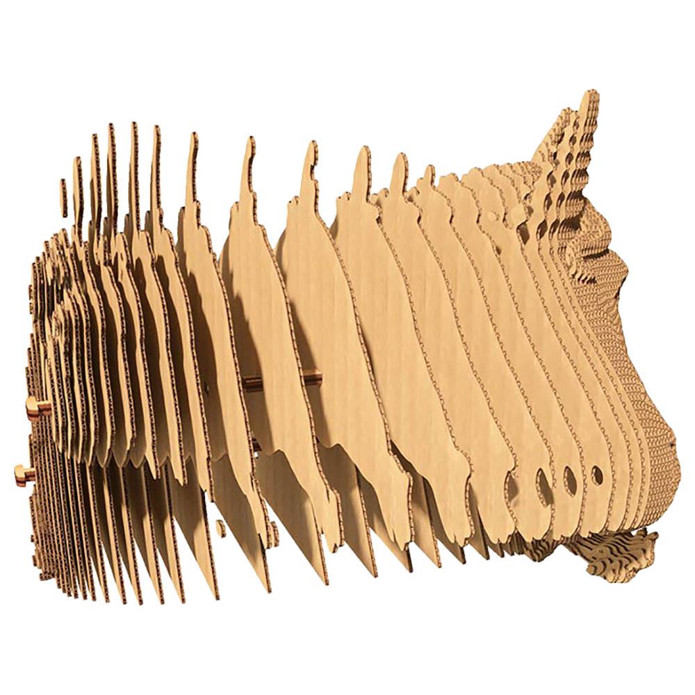 Cartonic - 3D Cardboard Sculpture Puzzle - Unicorn - 65pcs