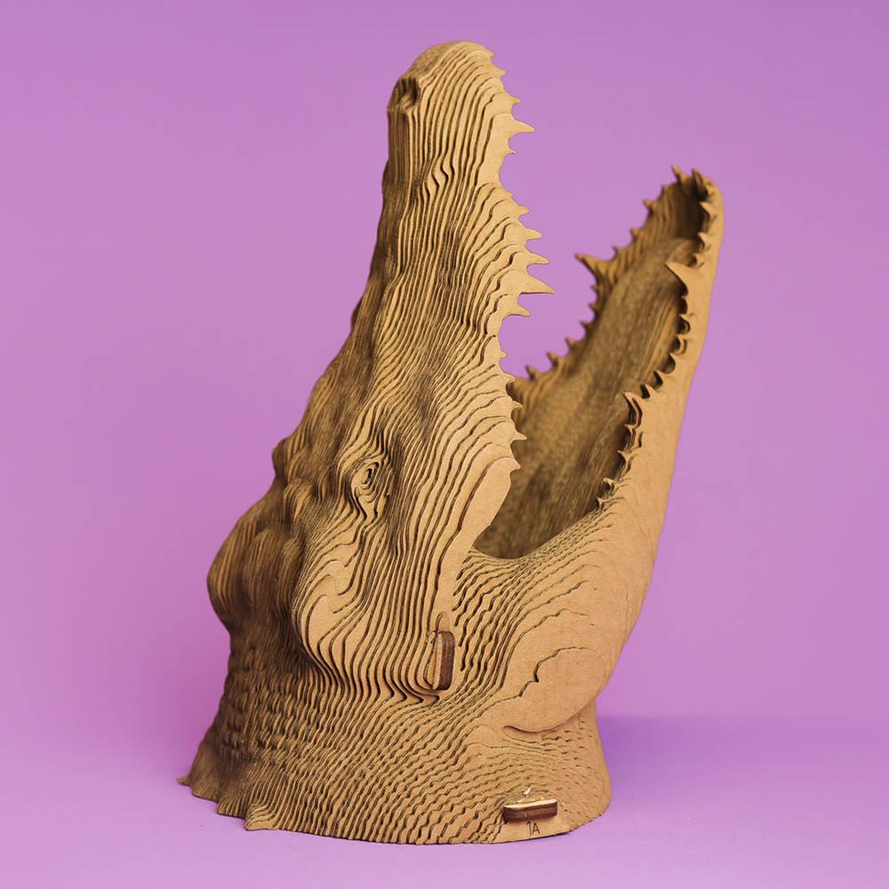 Cartonic - 3D Cardboard Sculpture Puzzle - Crocodile - 99pcs