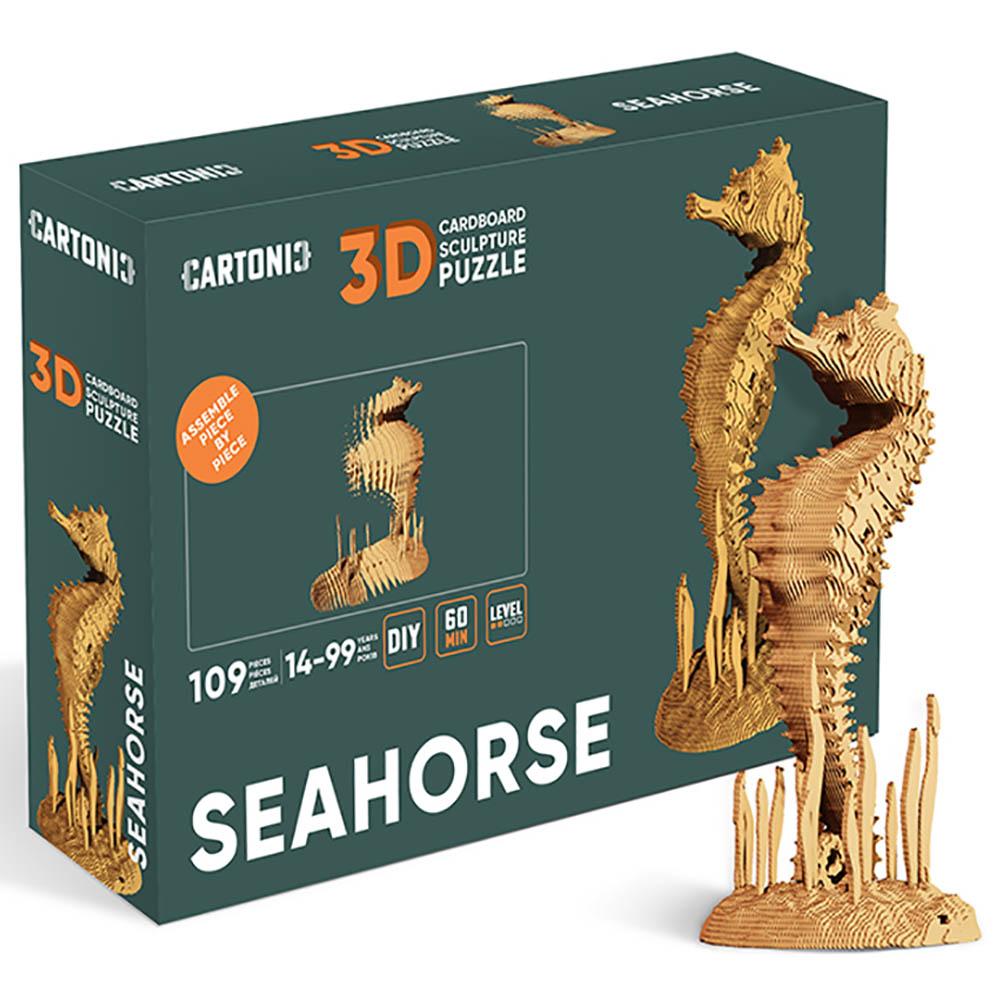 Cartonic - 3D Cardboard Sculpture Puzzle - Seahorse - 109pcs