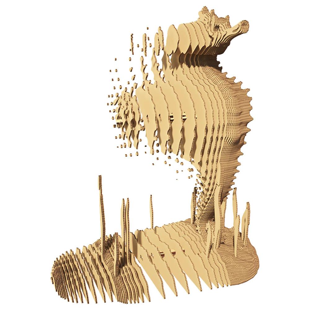 Cartonic - 3D Cardboard Sculpture Puzzle - Seahorse - 109pcs