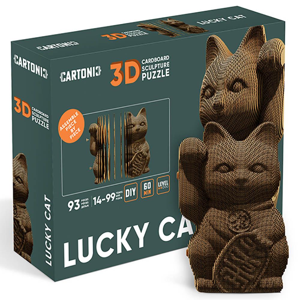 Cartonic - 3D Cardboard Sculpture Puzzle - Lucky Cat - 93pcs